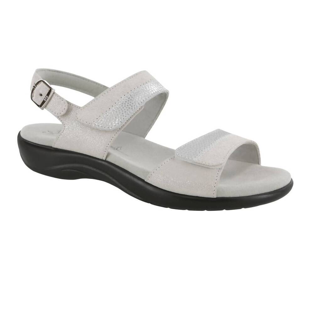 NEW SAS women's nudu heel strap sandal in silver mist